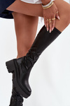 Women's Boots with Thick Heel and Platform Slip-On Black Florinne