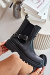 Leather Insulated Ankle Boots With Strap Black Sergio Leone TR719-S