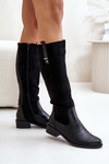 Women's Warm Knee-High Boots With Zipper Black Ivasira
