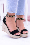 Women's Black Sandals On Anchor Espadrilles Coco