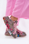 Damskie Wzorzyste Zdobione Sneakersy Na Platformie Multikolor GOE RR2N4002