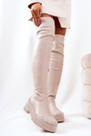 High boots with zip Beige Charmaine