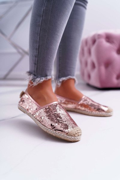 Lu Boo Women's Espadrilles Pink Sequins