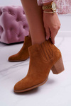 Women's Heeled Boots Suede Camel Gomen