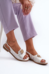 Women's Sandals with Decoration S.Barski KV27-049 Silver
