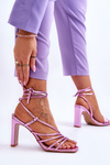 Fashionable Heeled Sandals Pink Tessoro