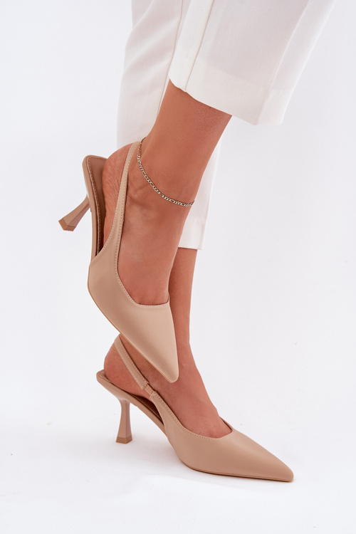 Beige Stiletto Heels Women's Sandals Lunira