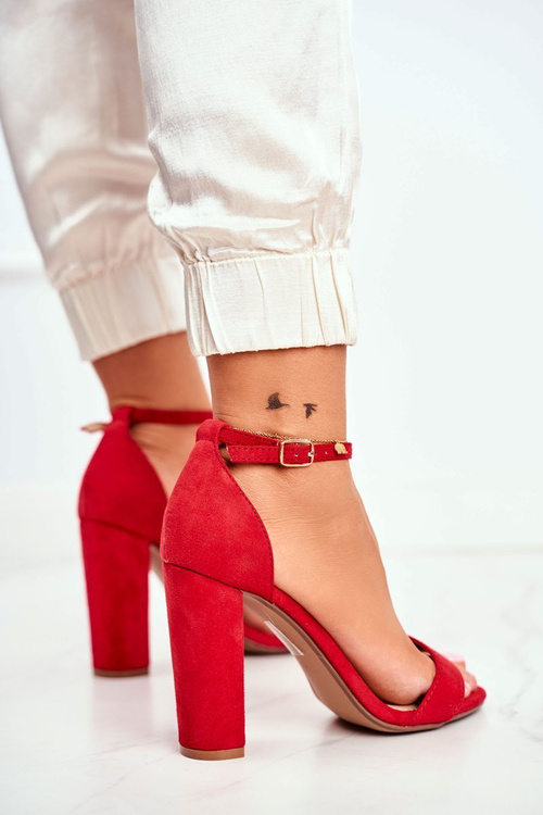 Women's Stiletto Sandals Suede Red Anastasie