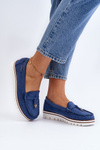 Women's Platform Moccasins Blue Railav