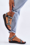 Women's Patterned Sport Sandals Black and White Ultimate