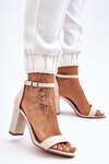 Classic Suede Heel Sandals Light beige Amina