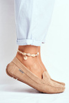 Women's Beige Suede Morreno Moccasins