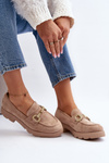 Women's Beige Loafers with Embellishment Railenes