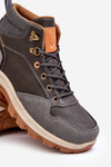 Buty Trekkingowe Trapery Sznurowane Męskie Szare NU7713-4
