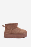 Suede Snow Boots On Platform Dark Beige Corcoran 