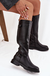 Insulated Women's Boots with Flat Heel with Buckles Black Sorelle