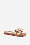 Women's Beige Bow Slides Rivarina
