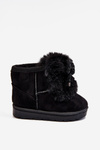 Children's Snow Boots Insulated With Fur Suede Black Amelia