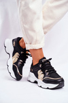 Women's Sport Shoes Black Gold Beijing