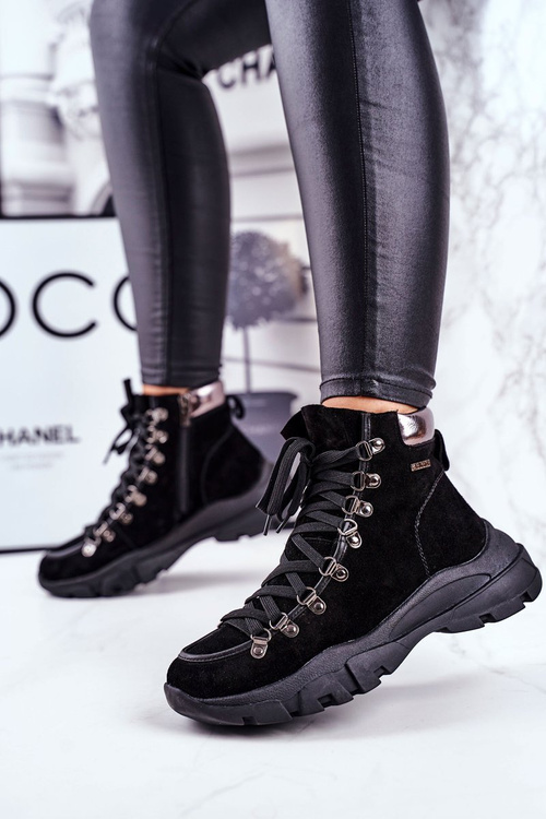 Damskie Buty Trekkingowe Trapery Skóra Zamsz Big Star GG274893