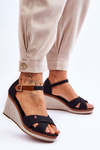 Women's Sandals On Wedge Black Veenus