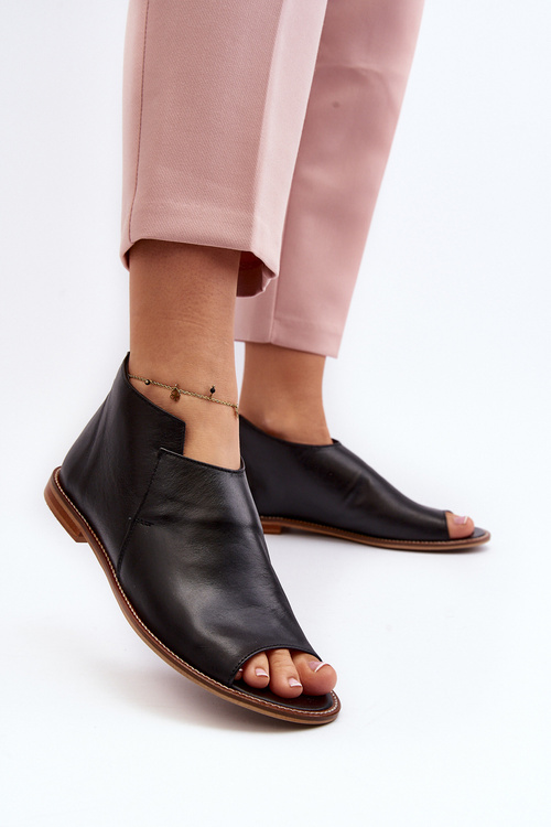 Women's Leather Sandals Laura Messi 2443 Black