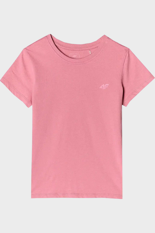 Girl's T-shirt Smooth Cotton Fuchsia 4F 4FJWMM00TTSHF1658-56S
