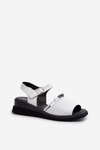 Women's Leather Platform Sandals White Katte