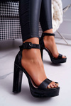 Women's Platform Stiletto Sandals Black Huran