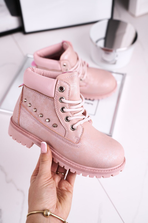 Children's Insulated Boots With Studs Pink Gonzo