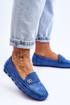 Suede Slip-On Loafers Blue Castelo