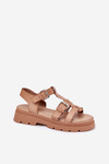 Women's Eco Leather Sandals With Buckles Khaki Jeneliena