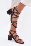 Leather Women's Sandals With Straps On A Heel Maciejka 06969-01 Black