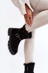 Women's Boots with Fur Zip Black Morcos