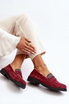 Women's Embellished Moccasins Burgundy Dananei