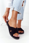 Women's Suede Slippers Black Edesa