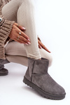 Women's Suede Snow Boots Padded Grey Nanga