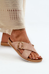 Comfortable women's flip flops with buckle Inblu VO000012 light pink