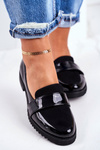 Women's Moccasins Leather Lacquered Black Nicole 2589