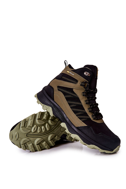 High-top Tiered Sports Shoes Khaki Deepmark