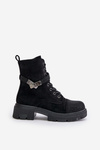 Insulated Ankle Boots Workers With Decoration Black S.Barski HY42-281
