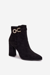 Eko Suede Ankle Boots With Heel With Decoration Black Lymall