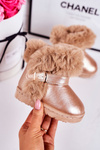 Warm Children's Snow Boots With Fur Rose Gold JellyBeans