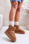 Women's Suede Snow Boots On Platform Above Ankle Camel Rianaella