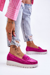 Suede Platform Loafers Fuchsia Milana