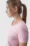 Women's Plain T-Shirt With Logo Pink 4F 4FWMM00TTSHF1845-56S