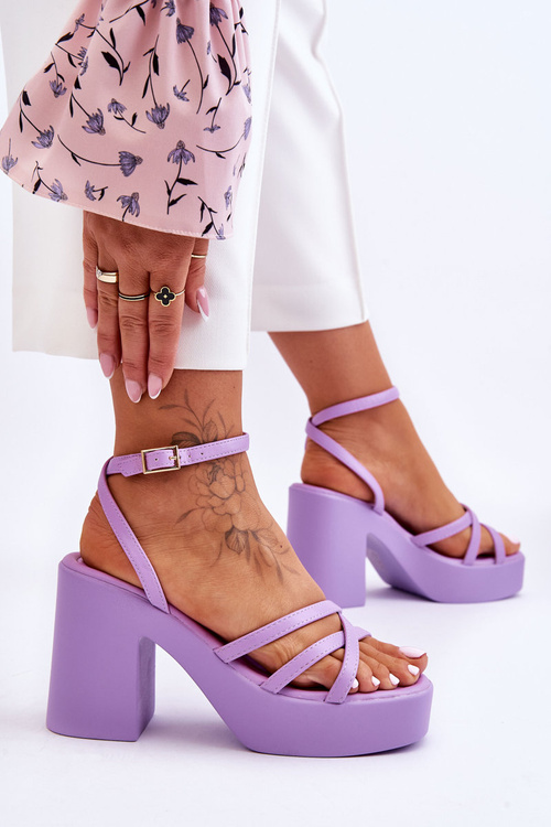 Fashionable High Heels Sandals With Straps Violet Shemira