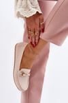 Women's Classic Eco Leather Moccasins in Beige Demese