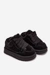 Sneakersy Dziecięce Ocieplane Futerkiem Czarne Mireen