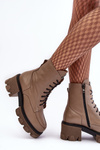 Leather Women's Padded Trapper Boots Lemar Brown Rehin